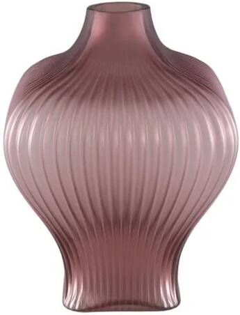 PTMD Halde Purple solid glass vase ribbed organic wide