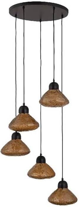 PTMD Collection Ptmd Hanglamp Anna 50x50x140 Cm Glas Bruin