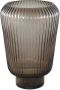 Ptmd Collection PTMD Joyca Brown glass vase ribbed round L - Thumbnail 2