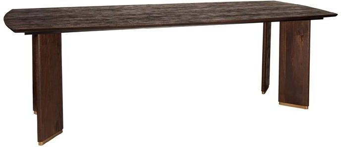 PTMD COLLECTION PTMD Liber Brown mango wood dining table 240cm gold leg