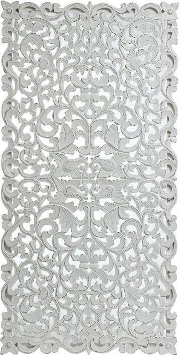 Ptmd Collection PTMD Livvy White antique MDF carved wall panel rectangl