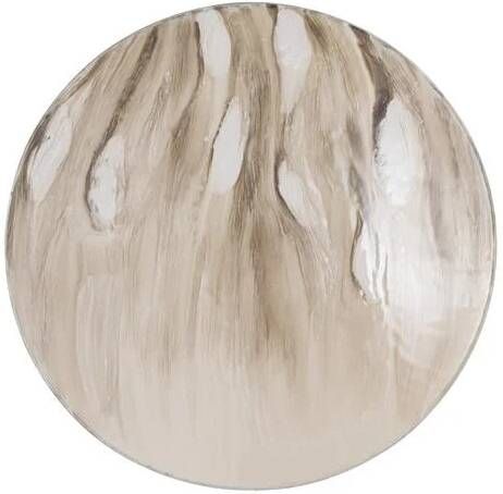 Ptmd Collection PTMD Maran Beige shiny iron wall panel round S