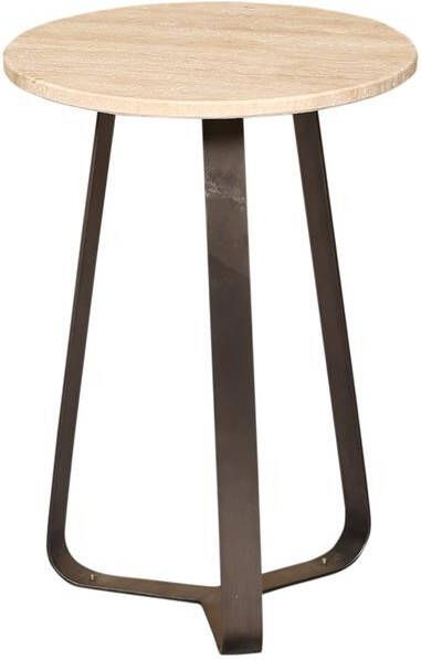 PTMD Micka Black Travertine Coffeetable Round Small