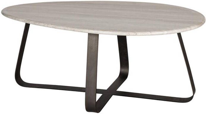PTMD Muka Coffeetable High Dark Grey Base White Marble