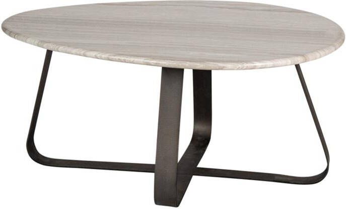 PTMD Muka Coffeetable Low Dark Grey Base White Marble