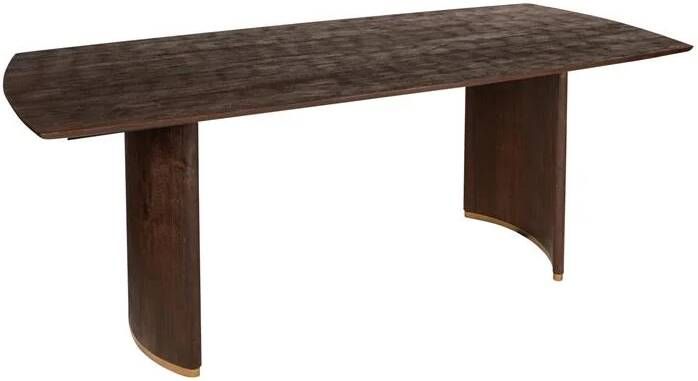 PTMD Ostara Brown Mango Wood Diningtable 200cm Gold Leg