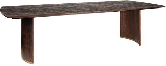 PTMD Ostara Brown Mango Wood Diningtable 280cm Gold Leg