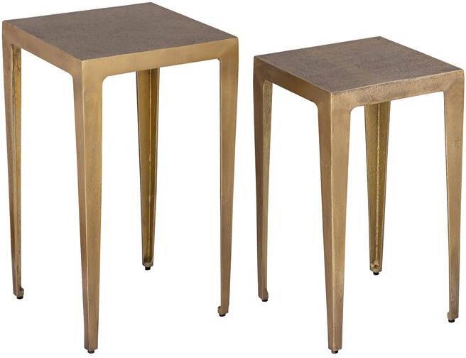 PTMD Rivva Brass casted alu square side table sv2 low