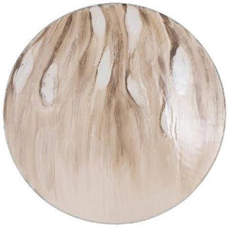 Ptmd Collection PTMD Maran Beige shiny iron wall panel round S