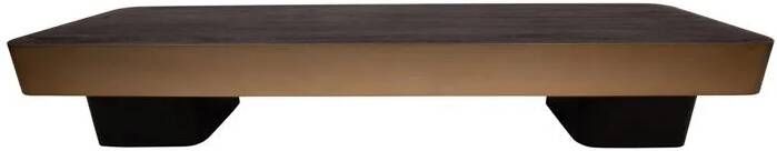 PTMD Warren Coffee Table 180x45x31 Brown Wood Gold Mtl
