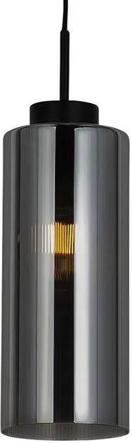 QAZQA Art Deco Hanglamp Zwart Met Smoke Glas Laura