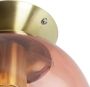 QAZQA Art Deco Plafondlamp Messing Met Roze Glas Pallon - Thumbnail 2