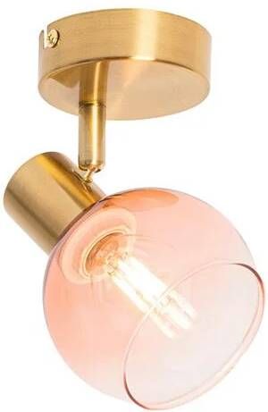 QAZQA Art Deco Spot Goud Met Roze Glas Vidro