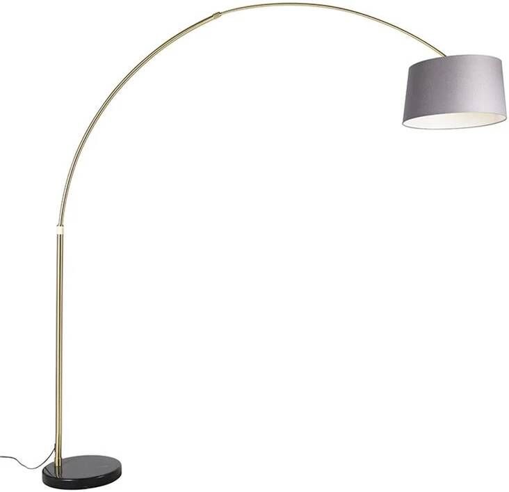 QAZQA xxl Moderne Vloerlamp Staande Lamp met kap 1 lichts H 269 cm Grijs Woonkamer Slaapkamer