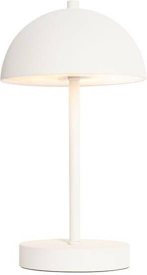 QAZQA Buiten Tafellamp Mushroom Wit Oplaadbaar 3-staps Dimbaar Keira