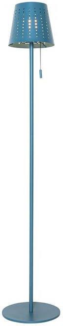 QAZQA ferre Design LED Dimbare Vloerlamp Staande Lamp met Dimmer met Solar Zonne energie 1 lichts H 94 cm Blauw Buitenverlichting