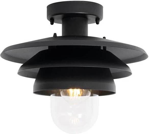 QAZQA Design Buiten Plafondlamp Zwart Ip44 Morty