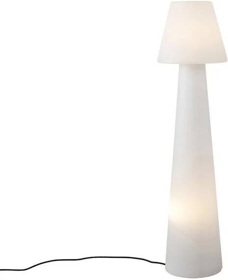 QAZQA Design buiten vloerlamp mushroom wit IP44 Katrijn