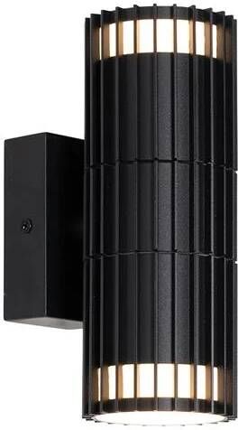 QAZQA Design buiten wandlamp zwart 2-lichts IP44 Boris