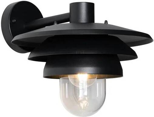 QAZQA Design Buiten Wandlamp Zwart Ip44 Morty