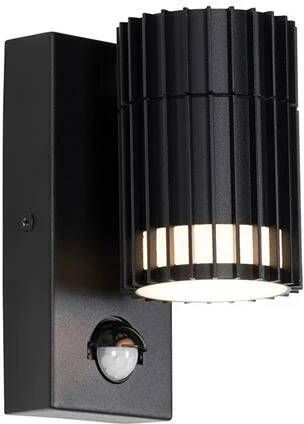 QAZQA Design buiten wandlamp zwart met bewegingssensor IP44 Boris