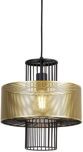 QAZQA Design Hanglamp Goud Met Zwart 30 Cm Tess