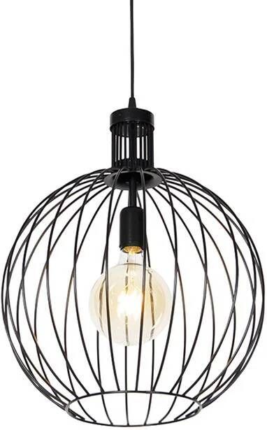 QAZQA Design Hanglamp Zwart 40 Cm Wire Dos