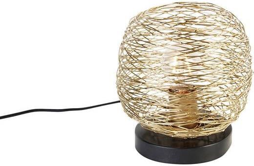 QAZQA Design tafellamp goud met zwart 20 cm Sarella