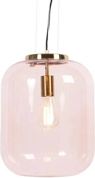 QAZQA bliss Art Deco Hanglamp 1 lichts Ø 30 cm Roze Woonkamer | Slaapkamer | Keuken