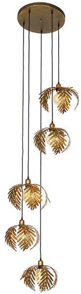 QAZQA Vintage hanglamp goud 5-lichts Botanica