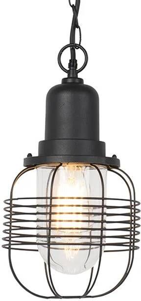 QAZQA Landelijke Buiten Hanglamp Zwart Ip44 Guardado