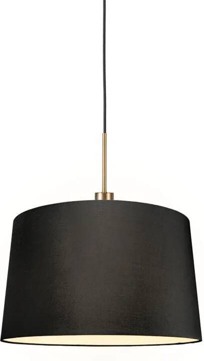 QAZQA Moderne hanglamp brons met kap 45 cm zwart Combi 1