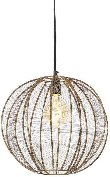 QAZQA Industriële Hanglamp Brons Met Zwart 38 Cm Dong