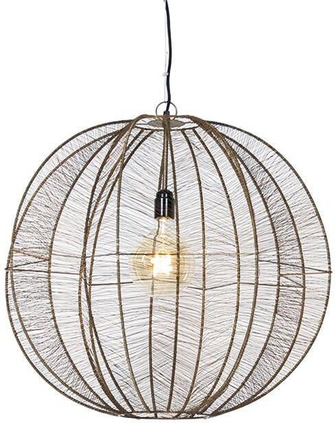 QAZQA Industriële Hanglamp Brons Met Zwart 60 Cm Dong