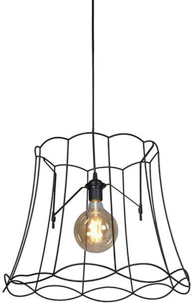 QAZQA Retro Hanglamp Zwart 50 Cm Granny Frame