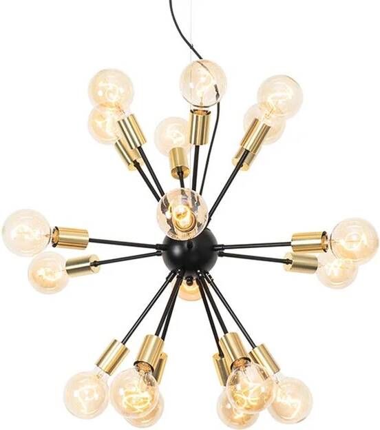 QAZQA Design Hanglamp Zwart Met Goud 18-lichts Juul