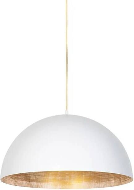 QAZQA Industriële hanglamp wit met goud 50 cm Magna Eco