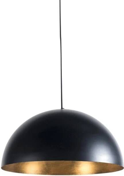 QAZQA Industriële hanglamp zwart met goud 50 cm Magna Eco