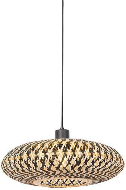 QAZQA Oosterse Hanglamp Zwart Bamboe 40 Cm Ostrava