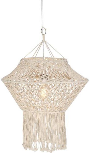 QAZQA Landelijke Hanglamp Macramé 90 Cm Macra