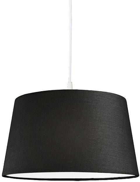 QAZQA Moderne Hanglamp Wit Met Zwarte Kap 45 Cm Pendel
