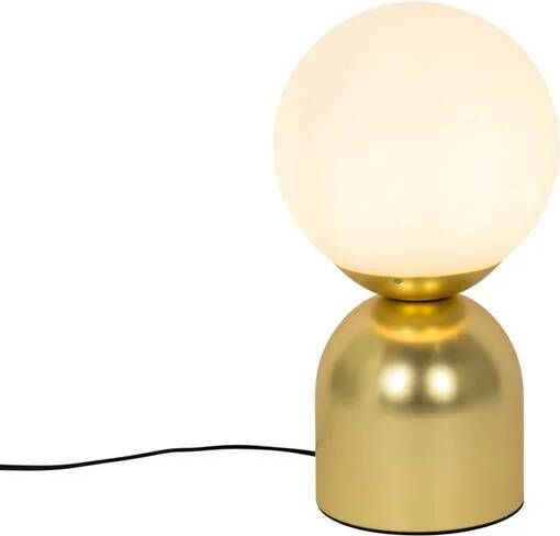 QAZQA Hotel chique tafellamp goud met opaal glas Pallon Trend