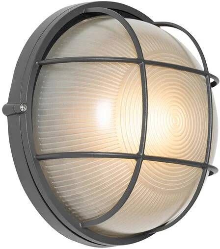 QAZQA Wandlamp buiten hanneke Donkergrijs Industrieel D 25.4cm