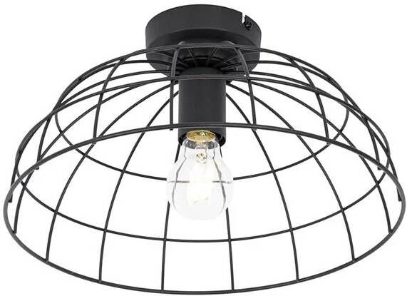 QAZQA Industriële Plafondlamp Zwart 35 Cm Hanze