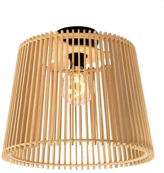 QAZQA Landelijke Buiten Plafondlamp Hout Ip44 Jayla
