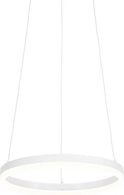 QAZQA Design Hanglamp Wit 40 Cm Incl. Led 3-staps Dimbaar Anello