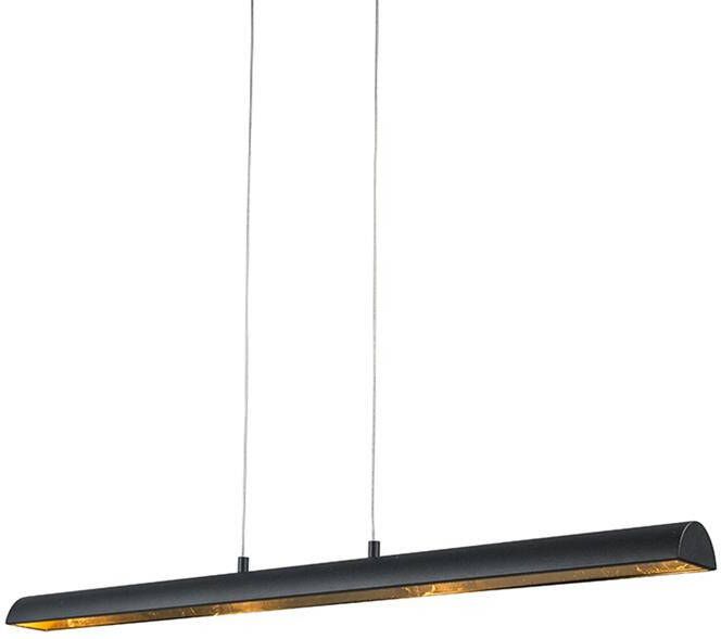 QAZQA Hanglamp Zwart Met Gouden Binnenkant Incl. Led Balo 4