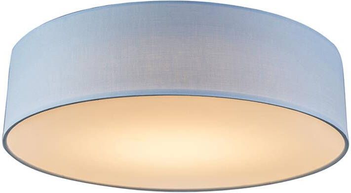QAZQA drum led Plafondlamp 1 lichts H 125 mm Blauw