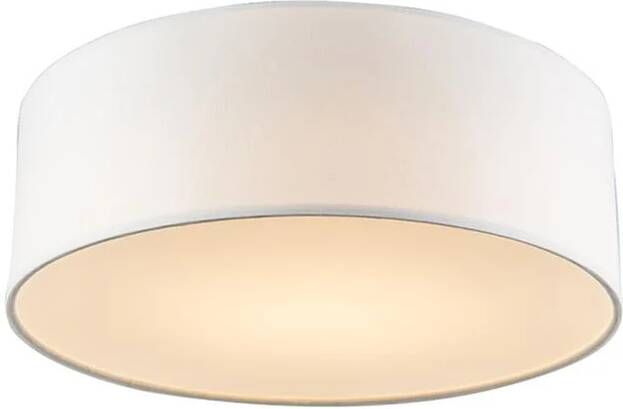 QAZQA Plafondlamp Wit 30 Cm Incl. Led Drum Led