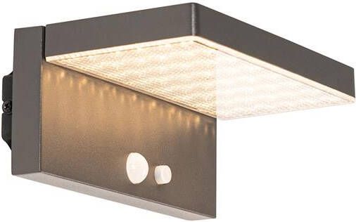 QAZQA Buiten wandlamp donkergrijs incl. LED en dimlicht op solar